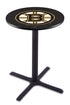 L211 - 42"" Black Wrinkle Boston Bruins Modern Pub Table