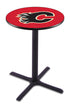 L211 - 42"" Black Wrinkle Calgary Flames Modern Pub Table