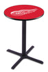 L211 - 42"" Black Wrinkle Detroit Red Wings Pub Table