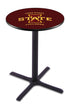 L211 - 42"" Black Wrinkle Iowa State Pub Table