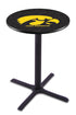 Holland Bar Stool Black Wrinkle Iowa NCAA Sports Team Logo Pub Table L211 - 42""