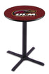 L211 - 42"" Black Wrinkle Louisiana-Monroe Pub Table