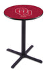 Holland Bar Stool L211 - 42"" Black Wrinkle Oklahoma Logo Pub Table