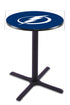 Holland Bar Stool Co. Sports Team L211 - 42"" Black Wrinkle Tampa Bay Lightning Pub Table