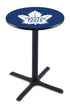 Holland Bar Stool Co. Sports Team L211 - 42"" Black Wrinkle Toronto Maple Leafs Pub Table