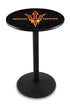 Holland Bar Stool L214 - 36"" Black Wrinkle Arizona State Pub Table with Pitchfork Logo