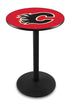 L214 - 36"" Black Wrinkle Calgary Flames Modern Pub Table