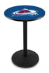 L214 - 36"" Black Wrinkle Colorado Avalanche Pub Table