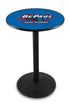 Holland Bar Stool L214 - 36"" Black Wrinkle DePaul Logo Pub Table