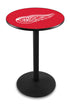 L214 - 36"" Black Wrinkle Detroit Red Wings Pub Table