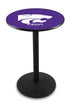 L214 - 36"" Black Wrinkle Kansas State Pub Table