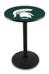 L214 - 36"" Black Wrinkle Michigan State Pub Table