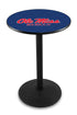L214 - 36"" Black Wrinkle Ole' Miss Pub Table