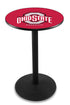 L214 - 36"" Black Wrinkle Ohio State Pub Table