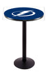 Holland Bar Stool Co. Sports Team L214 - 36"" Black Wrinkle Tampa Bay Lightning Pub Table