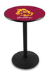 L214 - 42"" Black Wrinkle Arizona State Pub Table with Sparky Logo.