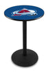 L214 - 42"" Black Wrinkle Colorado Avalanche Pub Table