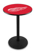 L214 - 42"" Black Wrinkle Detroit Red Wings Pub Table