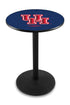 L214 - 42"" Black Wrinkle Houston Pub Table.