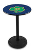 L214 - 42"" Black Wrinkle Notre Dame (Shamrock) Pub Table