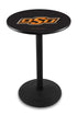 L214 - 42"" Black Wrinkle Oklahoma State Pub Table