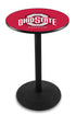 L214 - 42"" Black Wrinkle Ohio State Pub Table