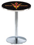 Holland Bar Stool L214 - 36"" Chrome Arizona State Pub Table with Pitchfork Logo