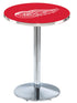 L214 - 36"" Chrome Detroit Red Wings Pub Table