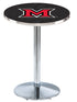 L214 - 36"" Chrome Miami (OH) Pub Table