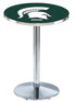 L214 - 36"" Chrome Michigan State Pub Table