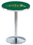 L214 - 36"" Chrome North Dakota State Pub Table Green
