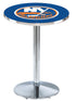 Holland Bar Stool Sports Team Chrome New York Islanders Pub Table - 36""