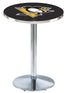 Holland Bar Stool Sports Team Chrome Pittsburgh Penguins Pub Table - 36""