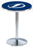 Holland Bar Stool Co. Sports Team L214 - 36"" Chrome Tampa Bay Lightning Pub Table