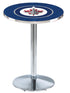 Holland Bar Stool Co. Sports Team L214 - 36"" Chrome Winnipeg Jets Pub Table