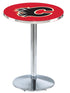 L214 - 42"" Chrome Calgary Flames Modern Pub Table