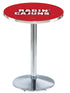 L214 - 42"" Chrome Louisiana-Lafayette Pub Table