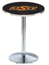 L214 - 42"" Chrome Oklahoma State Pub Table