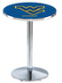 L214 - 42"" Chrome West Virginia Pub Table