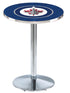 Holland Bar Stool Co. Sports Team L214 - 42"" Chrome Winnipeg Jets Pub Table