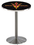Holland Bar Stool L214 - 36"" Stainless Steel Arizona State Pub Table with Pitchfork Logo