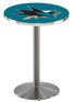 Holland Bar Stool Co. Sports Team L214 - 36"" Stainless Steel San Jose Sharks Pub Table