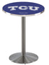 Holland Bar Stool Sports Team Stainless Steel TCU Pub Table - 36""