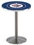 Holland Bar Stool Co. Sports Team L214 - 36"" Stainless Steel Winnipeg Jets Pub Table