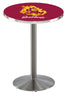 L214 - 42"" Stainless Steel Arizona State Pub Table with Sparky Logo.