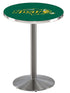 L214 - 42"" Stainless Steel North Dakota State Pub Table Green