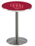 Holland Bar Stool L214 - 42"" Stainless Steel Oklahoma Logo Pub Table