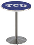 Holland Bar Stool Sports Team Stainless Steel TCU Pub Table - 42""