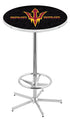 L216 - 42"" Chrome Arizona State Pub Table with Pitchfork Logo.