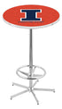 Holland Bar Stool Chrome Illinois NCAA Sports Team Logo Pub Table L216 - 42""
